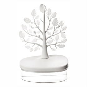 1pc Creative Tree Jewelry Storage Box - Desktop Cosmetics Display Box, Dustproof Plastic Storage Container For Jewelry, Small Items And Cosmetics