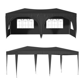 10'x20' Pop Up Canopy Tent with 6 Sidewalls, Ez Pop Up Outdoor Canopy for Parties, Waterproof Commercial Tent with 3 Adjustable Heights, Carry Bag