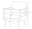 Mid-Century Armchair , 2pcs, Accent Chair with Wood Legs & Soft Cushion for Living Room, Bedroom, Home Office, Study, Dim Grey