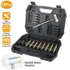19Pcs Hammer Punch Set Drift Pin Punch Kit with Brass Chromium Plastic Punches for Gunsmithing Maintenance Armorers Watch Jewelry Craft with Portable