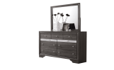 Traditional 7 Drawer Dresser made with Wood in Gray