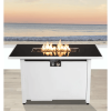 43" Rectangular Fire Pit with Smoked Glass and Metal Frame