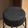 30" Tall, Round High Bar Stools, Set of 2 - Contemporary upholstered dining stools for kitchens