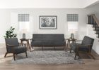 1pc Modern Accent Chair Dark Gray Velvet Upholstered Dark Walnut Finish Solidwood Home Furniture