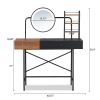 GO 40" Makeup Vanity Desk with 3-Mode Lighted Mirror & Wireless Charging Station , Vanity Table with Drawer & 3 Open Shelves for Ample Storage Space