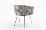 Luxury modern simple leisure velvet single sofa chair bedroom lazy person household dresser stool manicure table back chair gray
