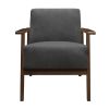 Modern Home Furniture 1pc Accent Chair Cushion Seat Back Dark Gray Upholstery Solid Wood Frame