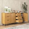 Storage Cabinet with 3 Drawers & Adjustable Shelf, Mid Century Cabinet with Door, Accent Cabinet for Living Room, Home Office, Entryway