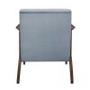 1pc Modern Accent Chair Blue Gray Velvet Upholstered Dark Walnut Finish Solidwood Home Furniture