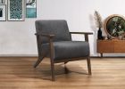 Modern Home Furniture 1pc Accent Chair Cushion Seat Back Dark Gray Upholstery Solid Wood Frame
