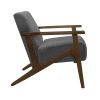 Modern Home Furniture 1pc Accent Chair Cushion Seat Back Dark Gray Upholstery Solid Wood Frame