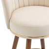 COOLMORE Counter Height Bar Stools Set of 2 for Kitchen Counter Solid Wood Legs with a fixed height of 360 degrees