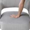 Modern Luxurious Swivel Accent Chair Gray Soft Corduroy Upholstery Plush Seating Solid Wood Stylish Home Furniture 1pc