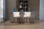 COOLMORE Counter Height Bar Stools Set of 2 for Kitchen Counter Solid Wood Legs with a fixed height of 360 degrees