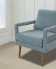 Mid-Century Armchair , 2pcs, Accent Chair with Wood Legs & Soft Cushion for Living Room, Bedroom, Home Office, Study, Dim Grey