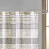 Cotton Stripe Printed Shower Curtain with Tassel