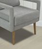 Mid-Century Armchair , 2pcs, Accent Chair with Wood Legs & Soft Cushion for Living Room, Bedroom, Home Office, Study, Grey
