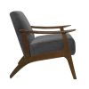 1pc Modern Accent Chair Dark Gray Velvet Upholstered Dark Walnut Finish Solidwood Home Furniture