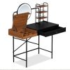 GO 40" Makeup Vanity Desk with 3-Mode Lighted Mirror & Wireless Charging Station , Vanity Table with Drawer & 3 Open Shelves for Ample Storage Space