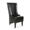 23.03" Wide Faux Leather High-Back Accent Chair, Comfy High Wingback Chair, Living Room Chair with Soft Padded & Wooden Legs