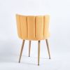 Modern YELLOW dining chair(set of 2 ) with iron tube wood color legs, shorthair cushions and comfortable backrest, suitable for dining room