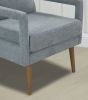 Mid-Century Armchair , 2pcs, Accent Chair with Wood Legs & Soft Cushion for Living Room, Bedroom, Home Office, Study, Dim Grey
