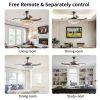 Contemporary LED Retractable Ceiling Fan with Light and Remote Control, Quiet Reversible Motor