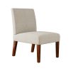 Fabric Accent Chair Set of 2 with Round Wood Table, Decorative Slipper Chair Vanity Chair for Bedroom Home Office, Corner Side Chair [Video]