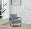 Mid-Century Armchair , 2pcs, Accent Chair with Wood Legs & Soft Cushion for Living Room, Bedroom, Home Office, Study, Dim Grey