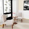 Fabric Accent Chair Set of 2 with Round Wood Table, Decorative Slipper Chair Vanity Chair for Bedroom Home Office, Corner Side Chair [Video]