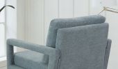 Mid-Century Armchair , 2pcs, Accent Chair with Wood Legs & Soft Cushion for Living Room, Bedroom, Home Office, Study, Dim Grey