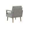 Mid-Century Armchair , 2pcs, Accent Chair with Wood Legs & Soft Cushion for Living Room, Bedroom, Home Office, Study, Grey