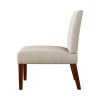 Fabric Accent Chair Set of 2 with Round Wood Table, Decorative Slipper Chair Vanity Chair for Bedroom Home Office, Corner Side Chair [Video]
