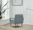 Mid-Century Armchair , 2pcs, Accent Chair with Wood Legs & Soft Cushion for Living Room, Bedroom, Home Office, Study, Dim Grey