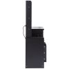 41" Large Size Left Bedside Cabinet Vanity Table+Cushioned Stool Dresser Set, 2 AC+2 USB Power Station, Hair Dryer Stand