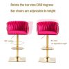COOLMORE Vintage Bar Stools with Back and Footrest Counter Height Dining Chairs 2PC /SET
