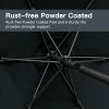 7.5ft * 7.5ft Patio Umbrella with Crank and Push Button Tilt, Outdoor Table Market Umbrella with Aluminum Pole - Black