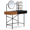 GO 40" Makeup Vanity Desk with 3-Mode Lighted Mirror & Wireless Charging Station , Vanity Table with Drawer & 3 Open Shelves for Ample Storage Space