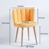 Modern YELLOW dining chair(set of 2 ) with iron tube wood color legs, shorthair cushions and comfortable backrest, suitable for dining room