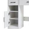 Vanity desk set including table with large lighted mirror,3 color lighting modes adjustable brightness, dressing table with 2 drawers