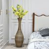 39-inch Tall Artificial Rattan Floor Vase in Elegant Beige - Statement Piece for Living Room Decor, Entryway