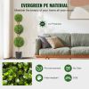VEVOR Artificial Topiaries Boxwood Trees, 48 inch Tall (2 Pieces), 3 Ball-Shape Faux Topiaries Plant with Planters