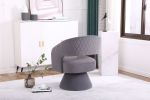 Swivel Accent Chair Armchair, Round Barrel Chair in Fabric for Living Room Bedroom, Grey