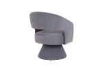 Swivel Accent Chair Armchair, Round Barrel Chair in Fabric for Living Room Bedroom, Grey