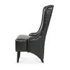 23.03" Wide Faux Leather High-Back Accent Chair, Comfy High Wingback Chair, Living Room Chair with Soft Padded & Wooden Legs