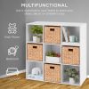 Storage Shelf, Bookshelves, 11 Inch 9 Cube Storage Shelf 3 x 3 Wooden Bookshelves Display Bookshelves for Home, Office, Bedroom, Living Room (White)