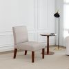 Fabric Accent Chair Set of 2 with Round Wood Table, Decorative Slipper Chair Vanity Chair for Bedroom Home Office, Corner Side Chair [Video]
