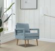 Mid-Century Armchair , 2pcs, Accent Chair with Wood Legs & Soft Cushion for Living Room, Bedroom, Home Office, Study, Dim Grey