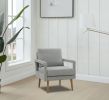 Mid-Century Armchair , 2pcs, Accent Chair with Wood Legs & Soft Cushion for Living Room, Bedroom, Home Office, Study, Grey
