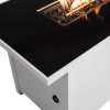 43" Rectangular Fire Pit with Smoked Glass and Metal Frame